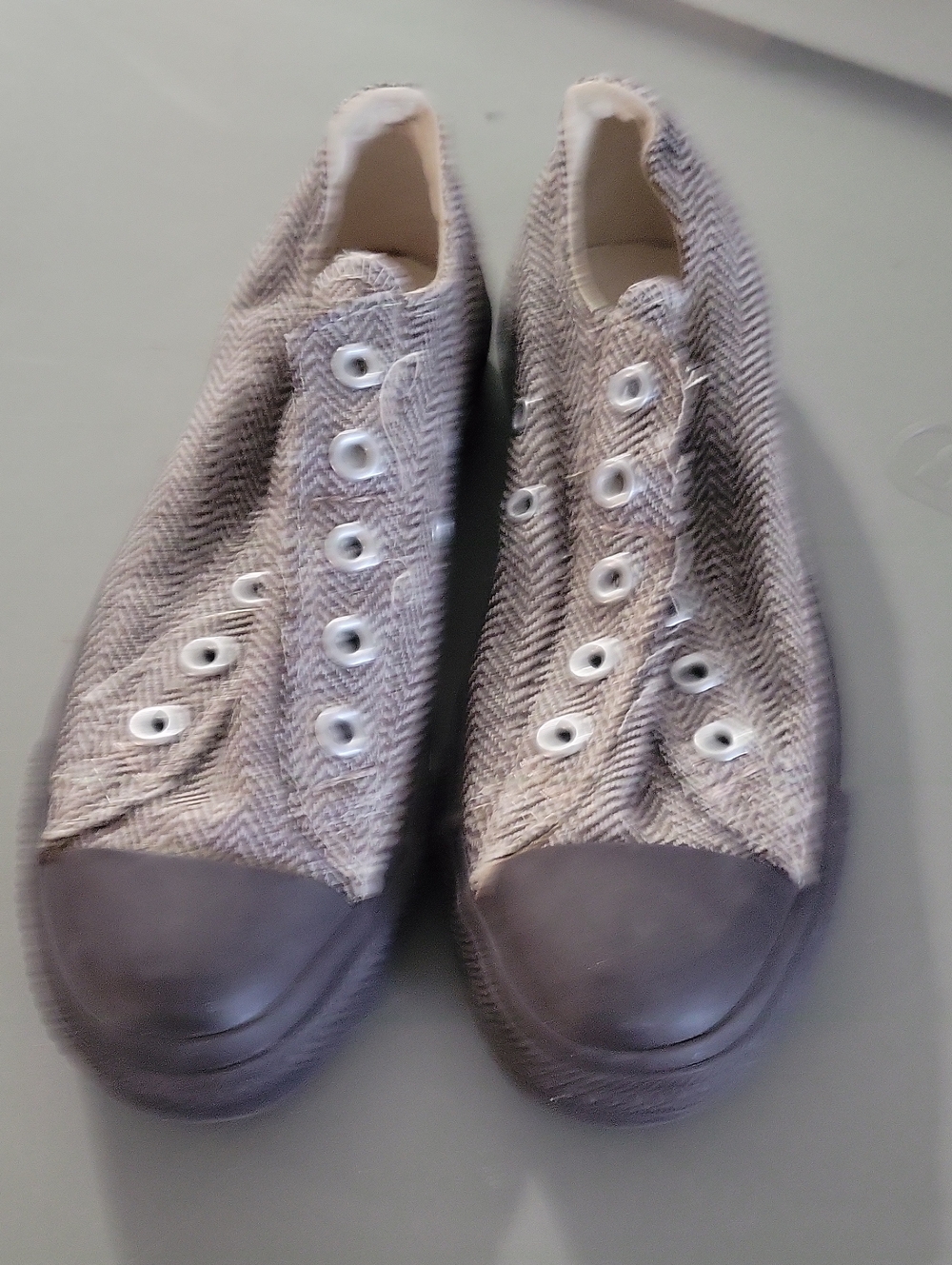 NWOT-Women's Slip-On Canvas Sneakers in Taupe Gray